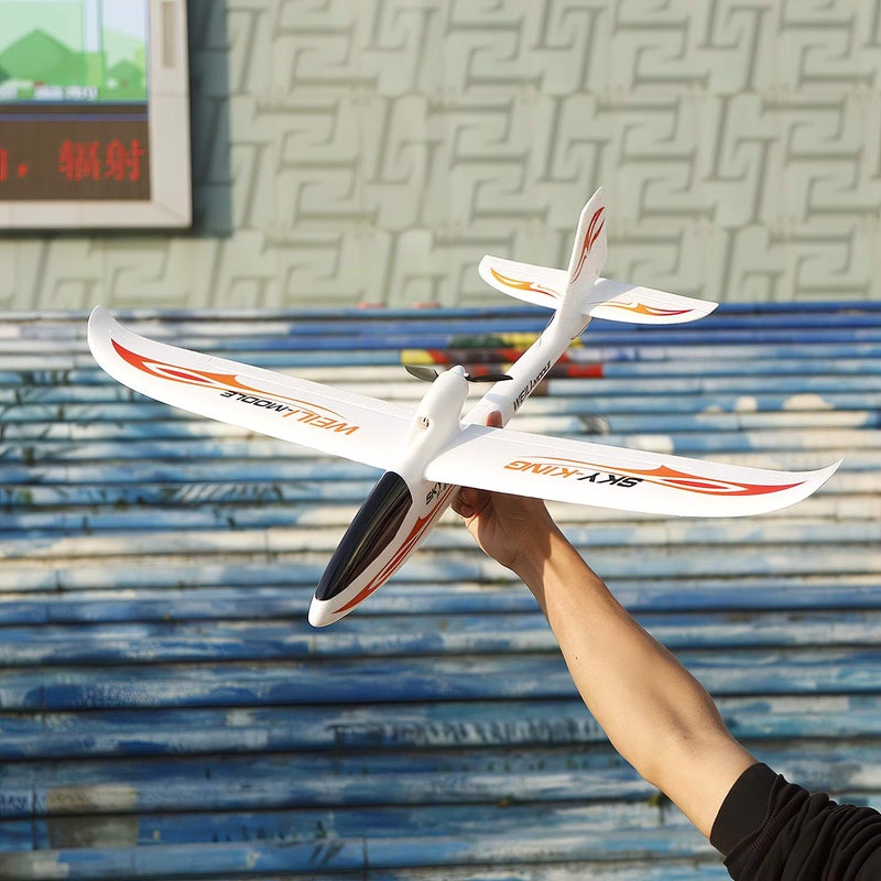 GoolRC طائرة جولي آر سي 3CH طائرة سماء كينغ طائرة مقاتلة ألعاب، 2.4GHz مثبت جيروسكوب 6 محاور طائرة شراعية جاهزة للطيران، سهلة الطيران للمبتدئين البالغين باللون الأزرق - Image 3